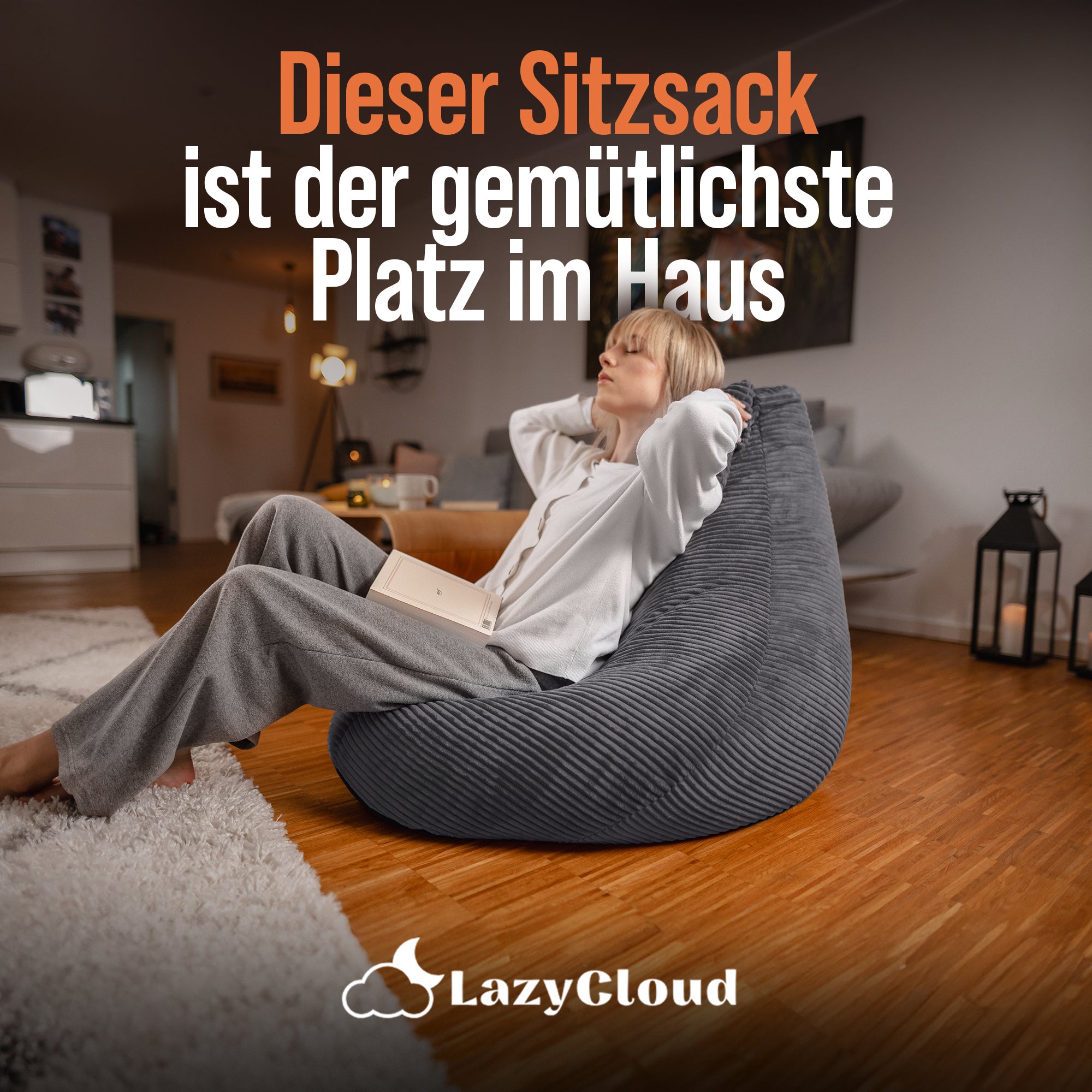LazyCloud | Sitzsack Charcoal Slate