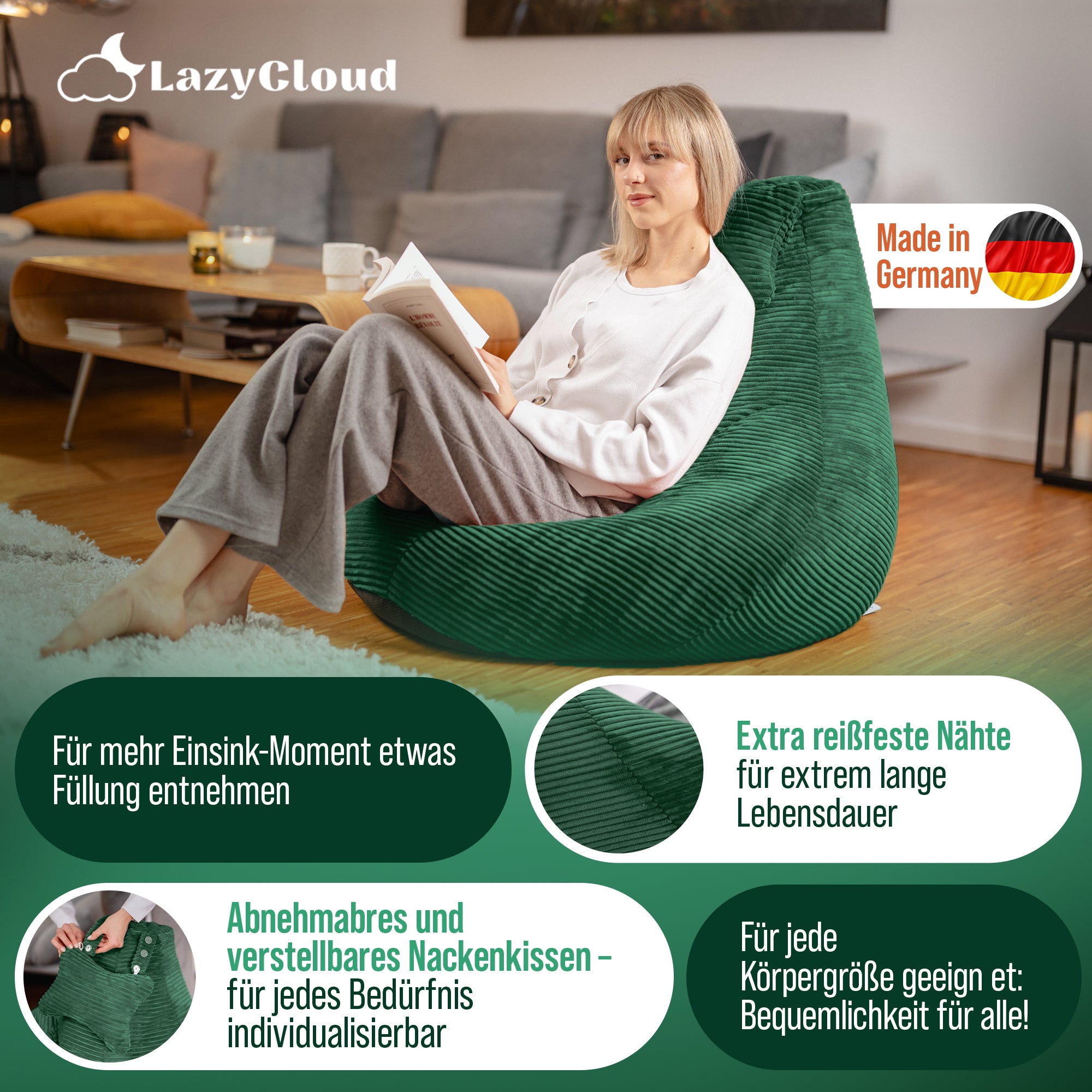 LazyCloud | Sitzsack Forest Moss